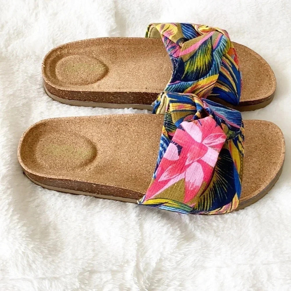 Aerie Tropical palm print slide sandals - Picture 4 of 8